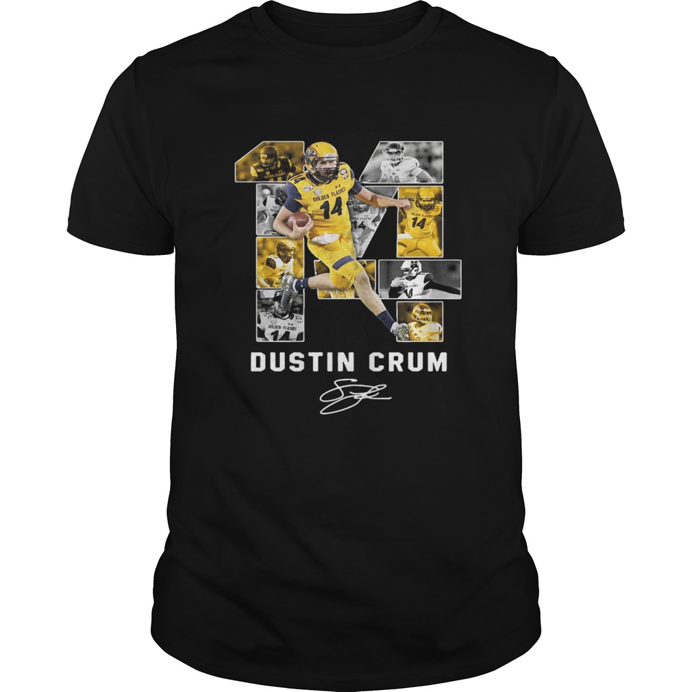 14 Dustin Crum Kent State Golden Flashes football Signature shirt
