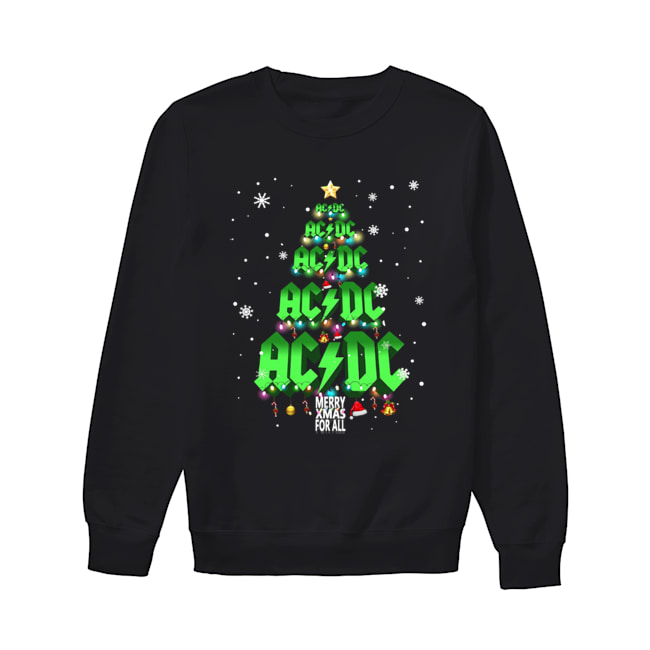 AC DC tree Christmas merry Xmas for all Unisex Sweatshirt