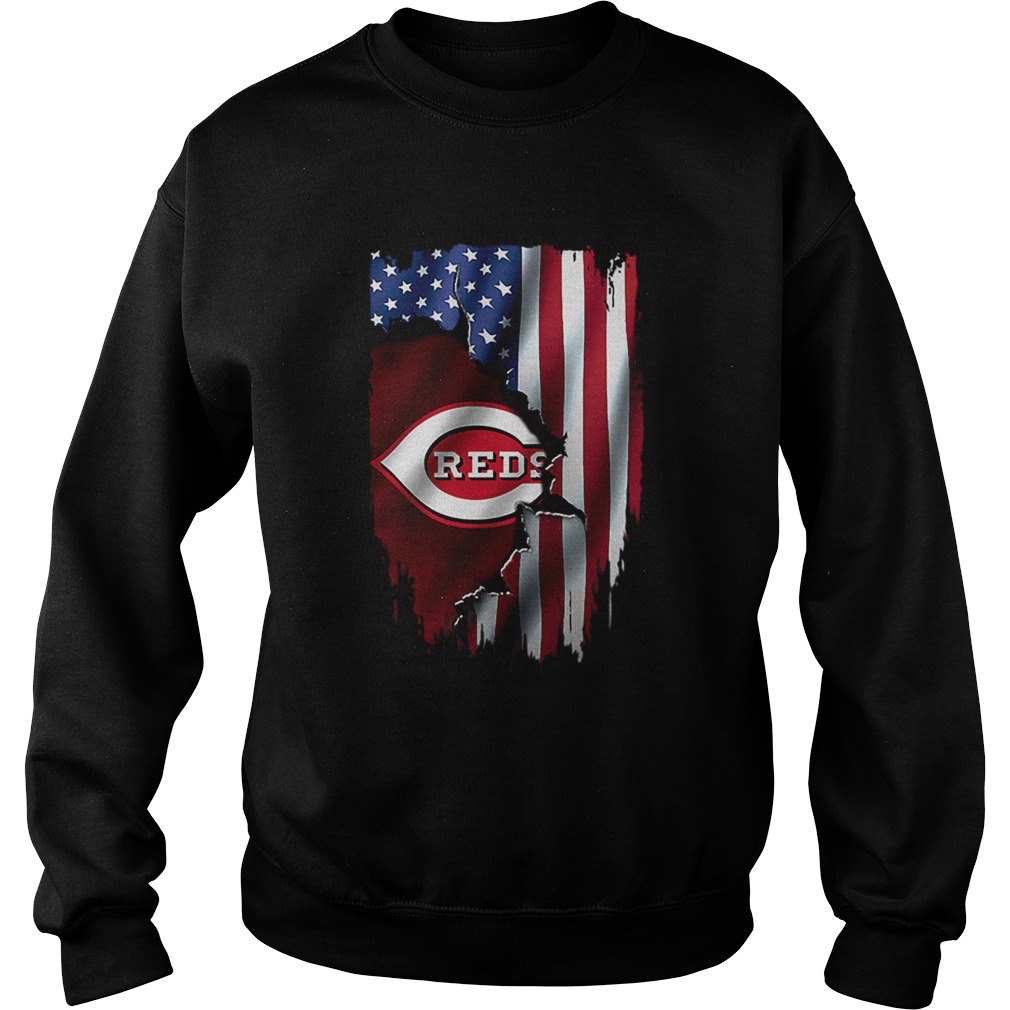 American Flag Cincinnati Reds Sweatshirt