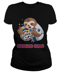 Baby Sloth Hug Chicago Cubs Autism  Classic Ladies