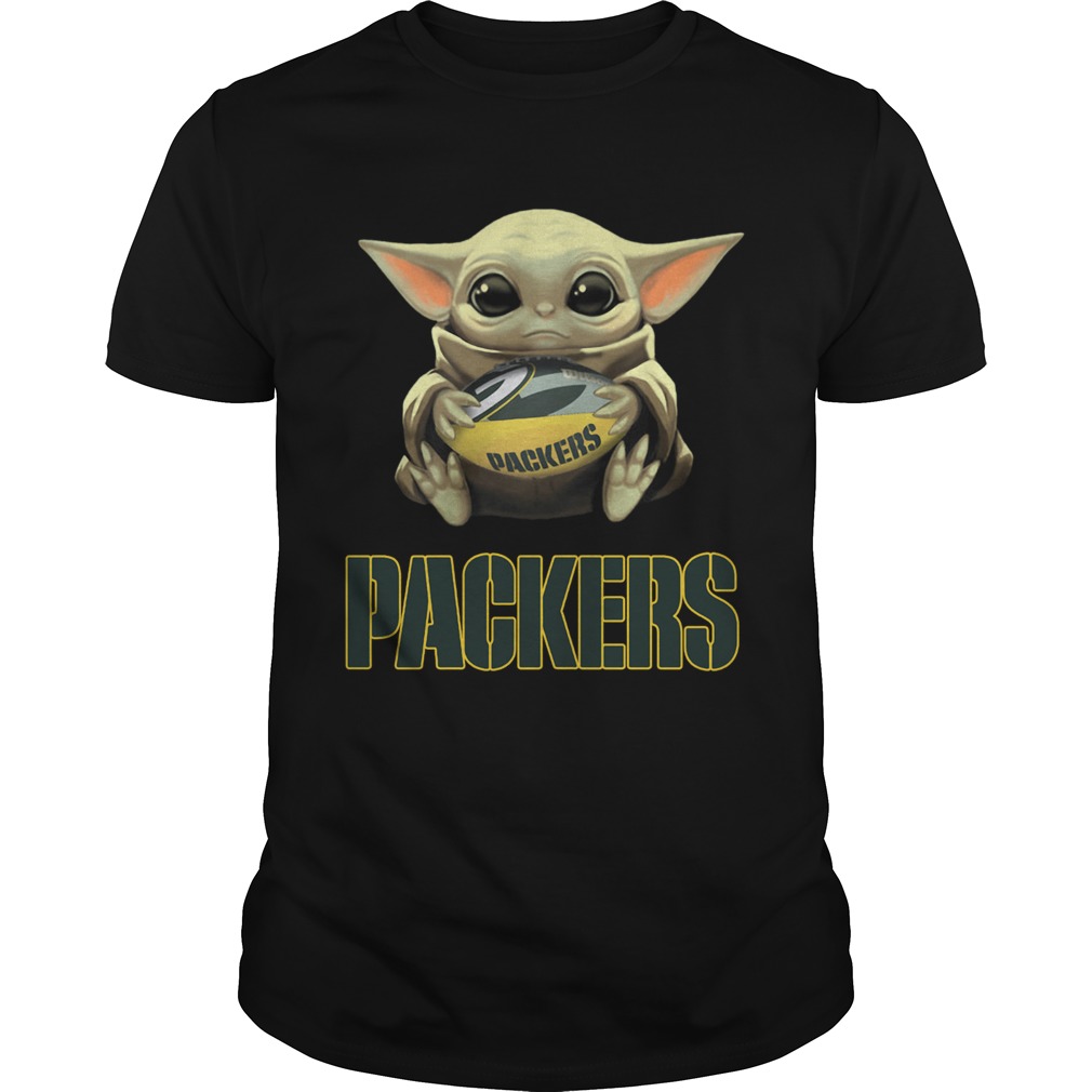 Baby Yoda Hug Green Bay Packer shirt
