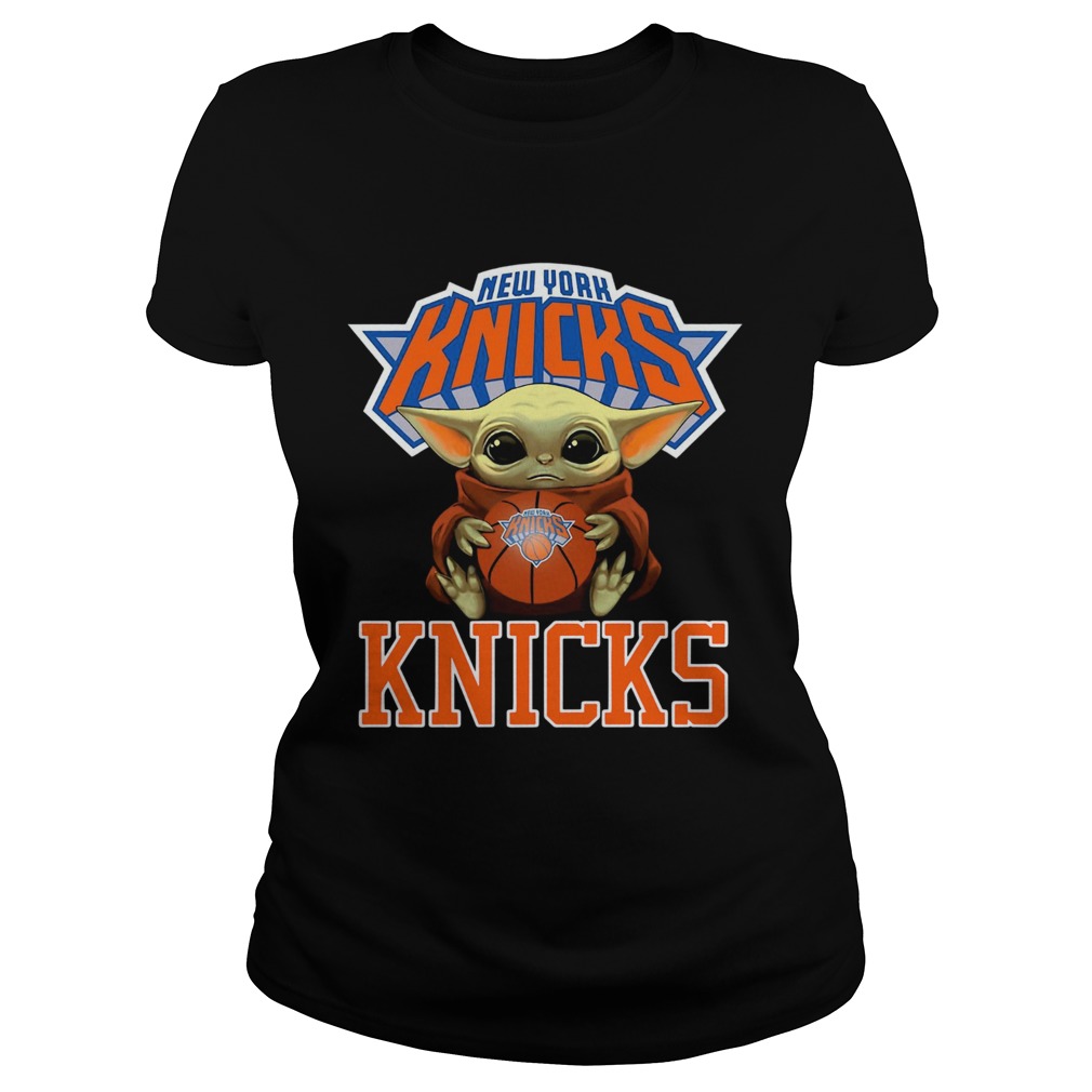 Baby Yoda Hug New York Knicks Classic Ladies