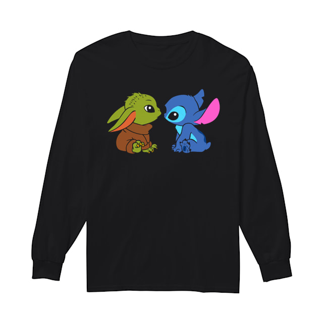 Baby Yoda and baby Stitch Long Sleeved T-shirt 