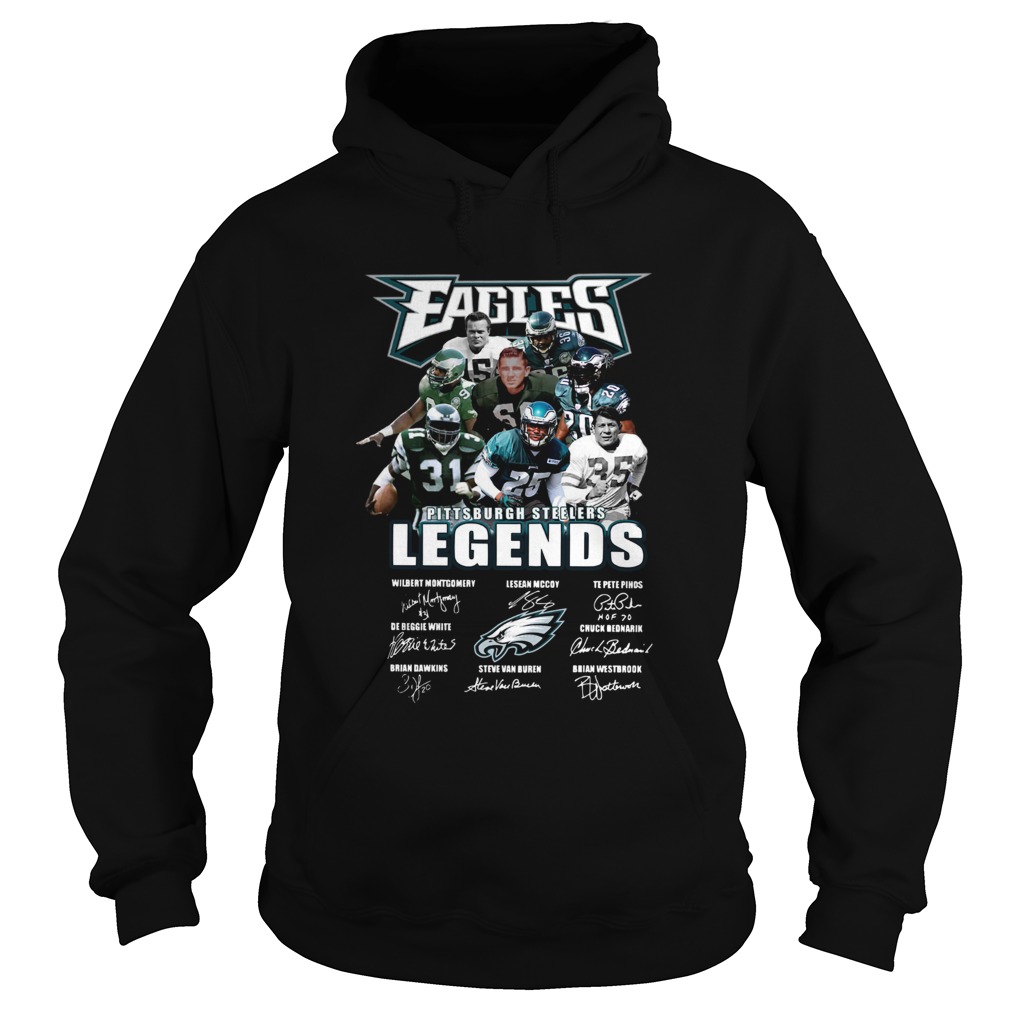 Eagles Pittsburgh Steelers Legends Players Signatures Hoodie