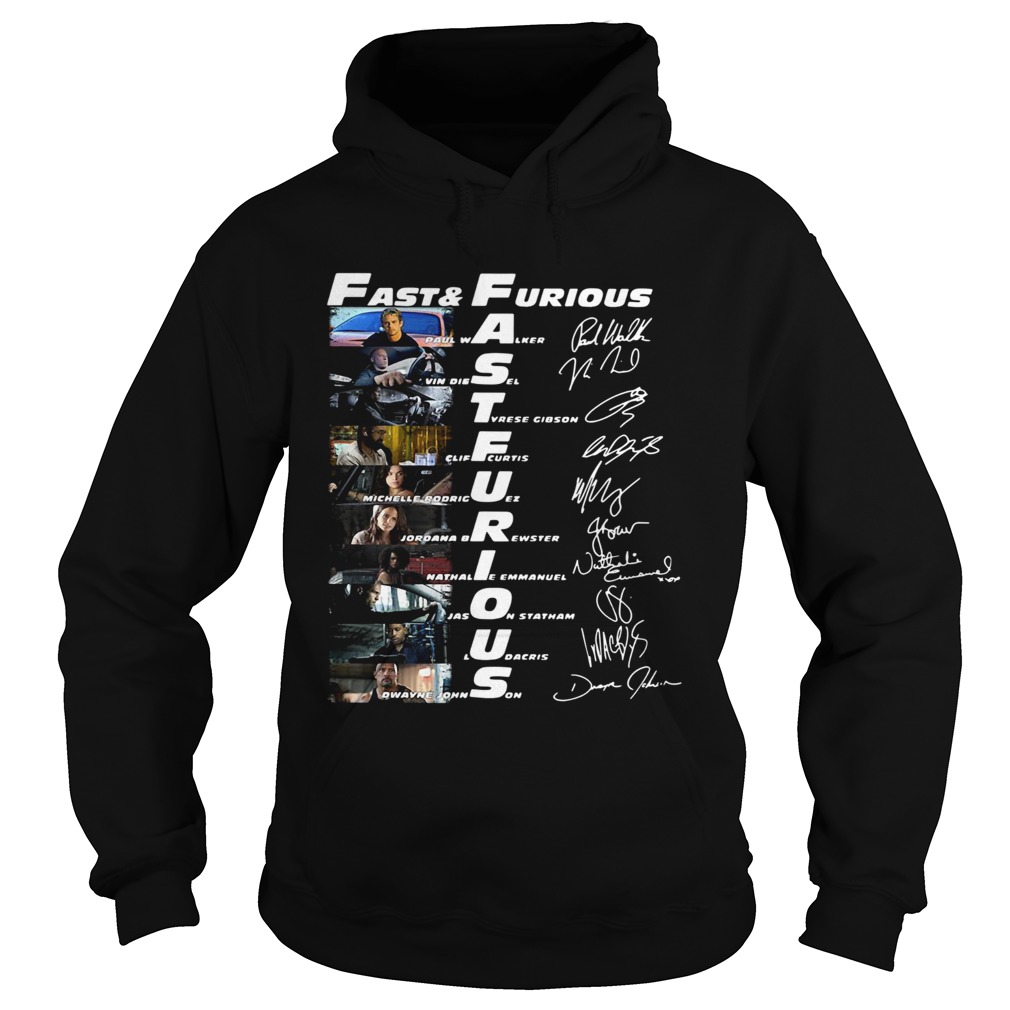 Fast And Furious Paul Walker Vin Diesel Tyrese Gibson Signatures Hoodie