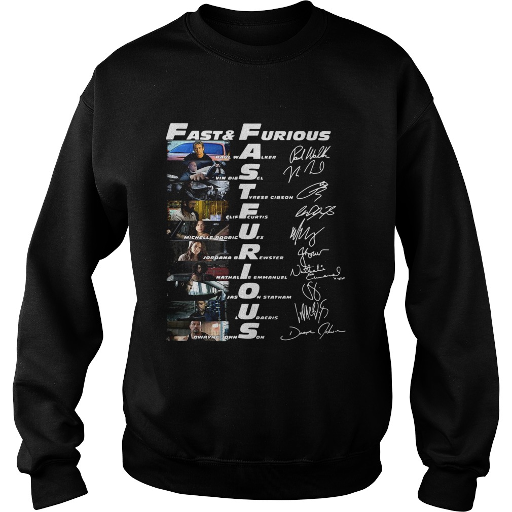 Fast And Furious Paul Walker Vin Diesel Tyrese Gibson Signatures Sweatshirt