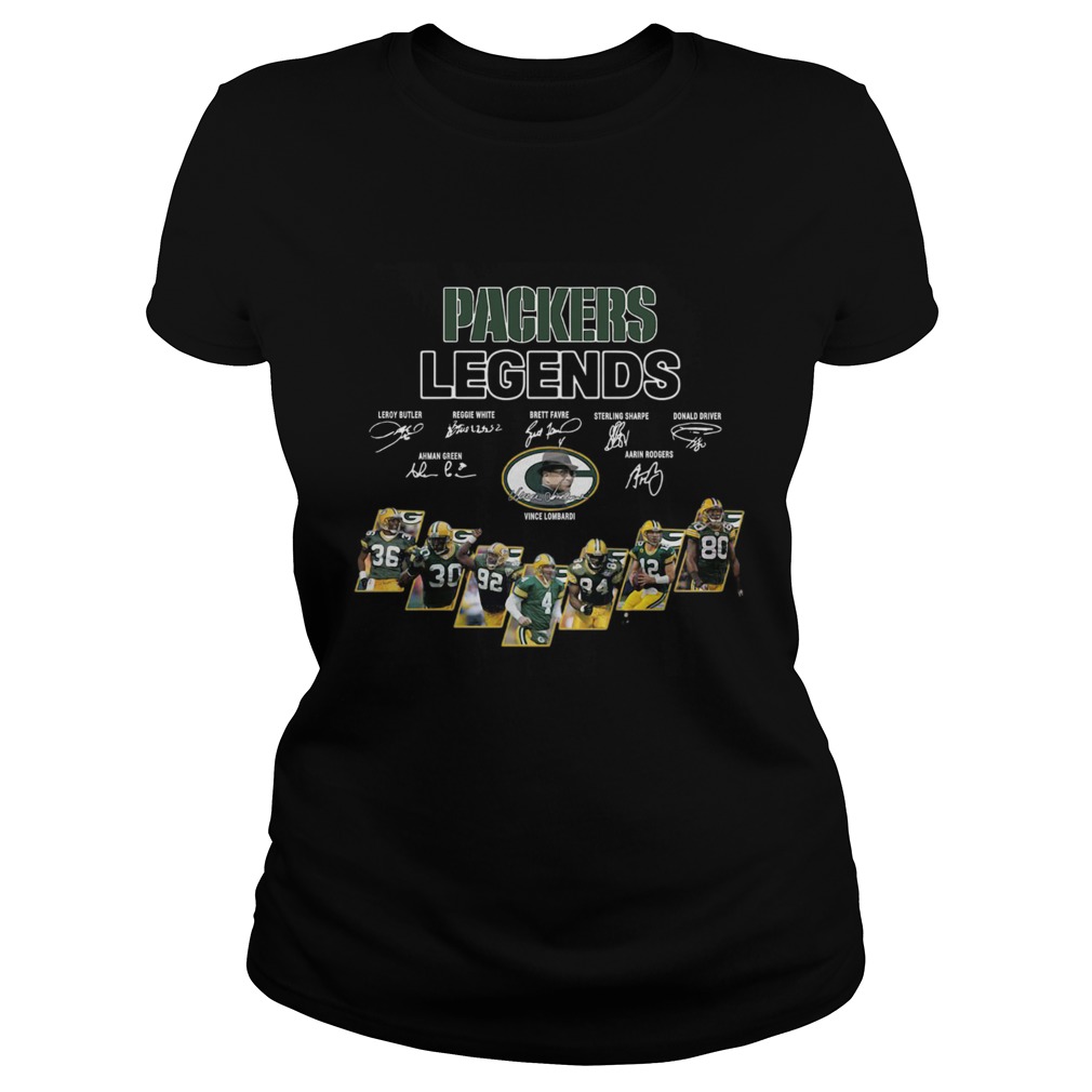 Green Bay Packers Legends Players Signatures Classic Ladies