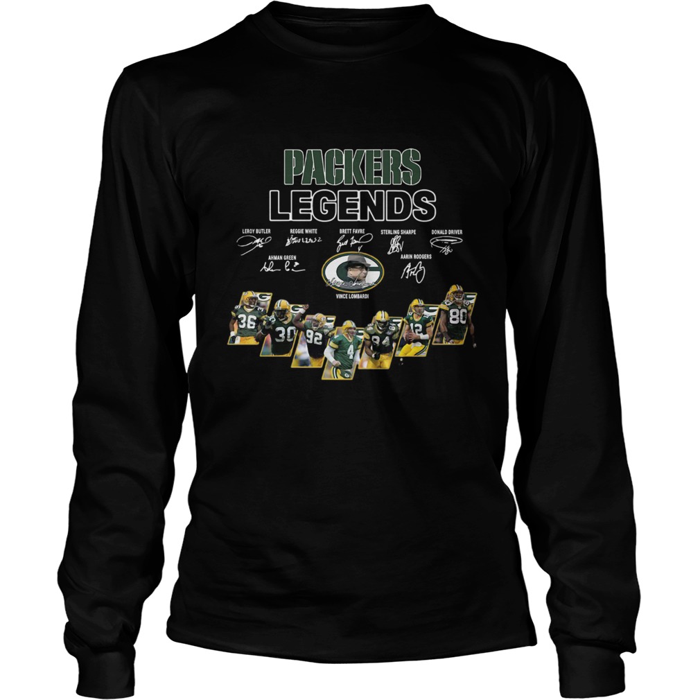 Green Bay Packers Legends Players Signatures LongSleeve