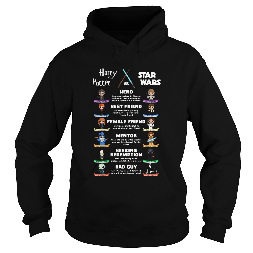 Harry Potter Vs Star Wars Hero Best Friend Female Friend Mentor Seeking Redemption Bad Guy Hoodie