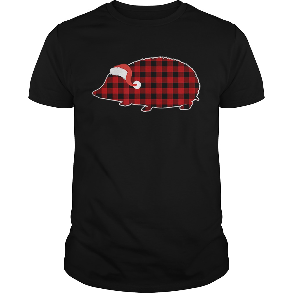 Hedgehog Christmas Buffalo Plaid Pajamas shirt
