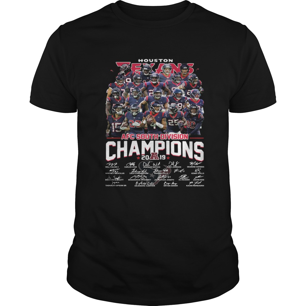 Houston Texans AFC 2019 South Divison Champions Signatures shirt