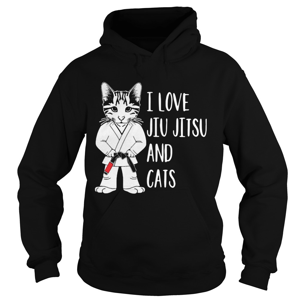 I Love Jiu Jitsu And Cats Hoodie