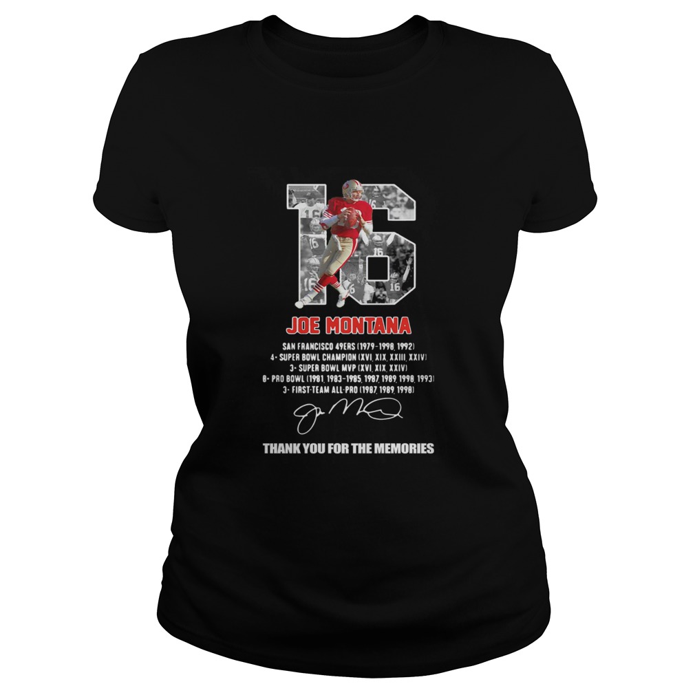 Joe Montana San Francisco 49ers Thank You The Memories Signature Classic Ladies