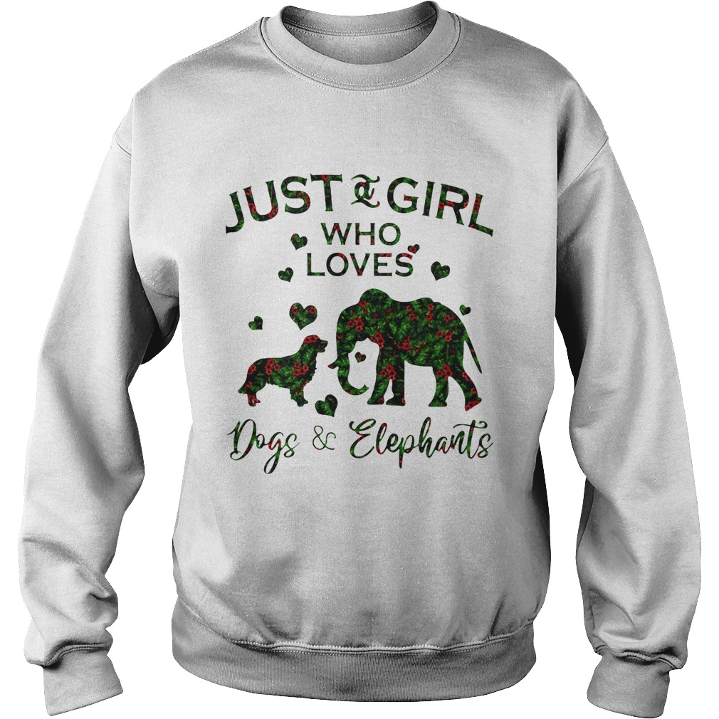 Just A Girl Who Love Dog And Elephants Sweatshirt
