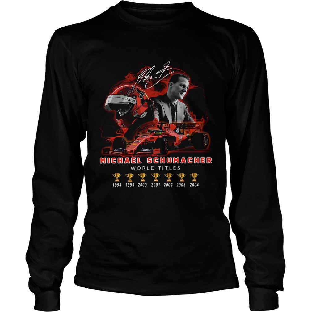 Michael Schumacher World titles 19942014 signature signature LongSleeve