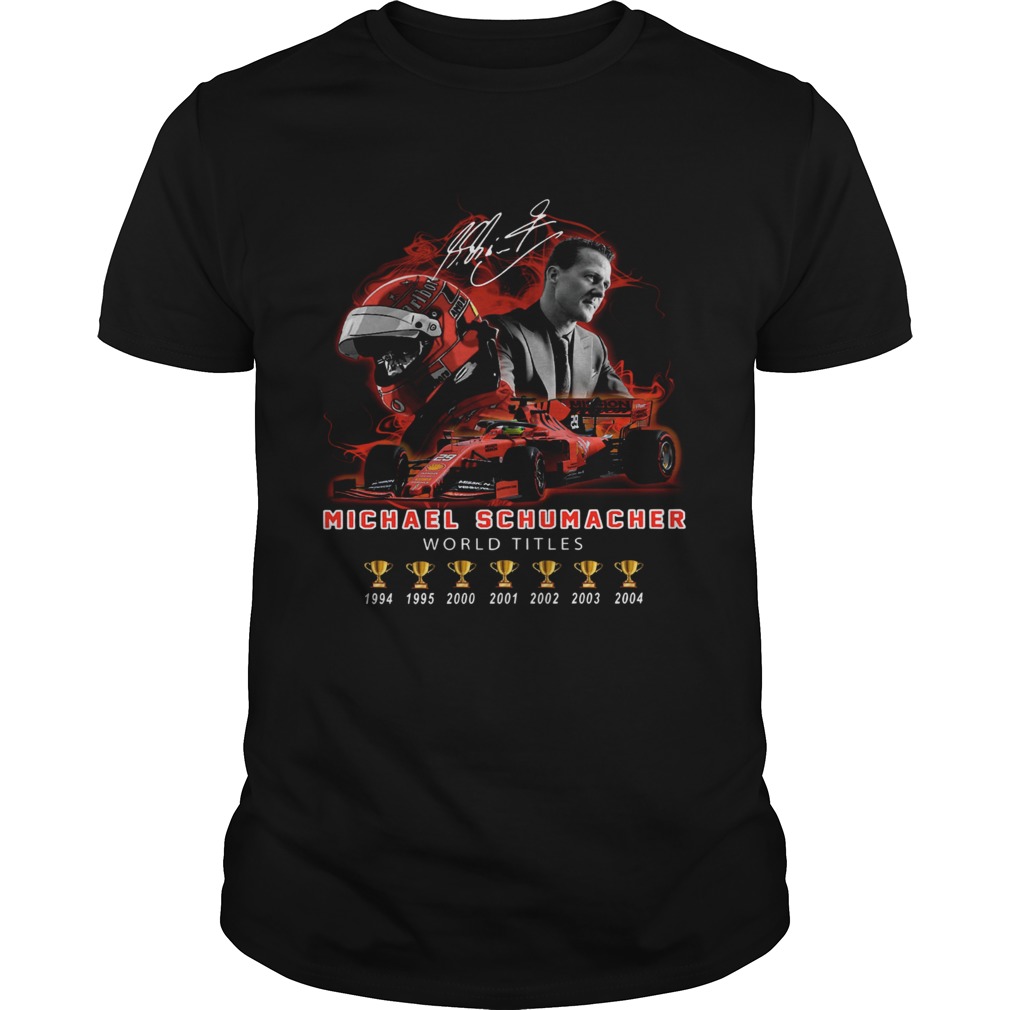 Michael Schumacher World titles 19942014 signature signature shirt