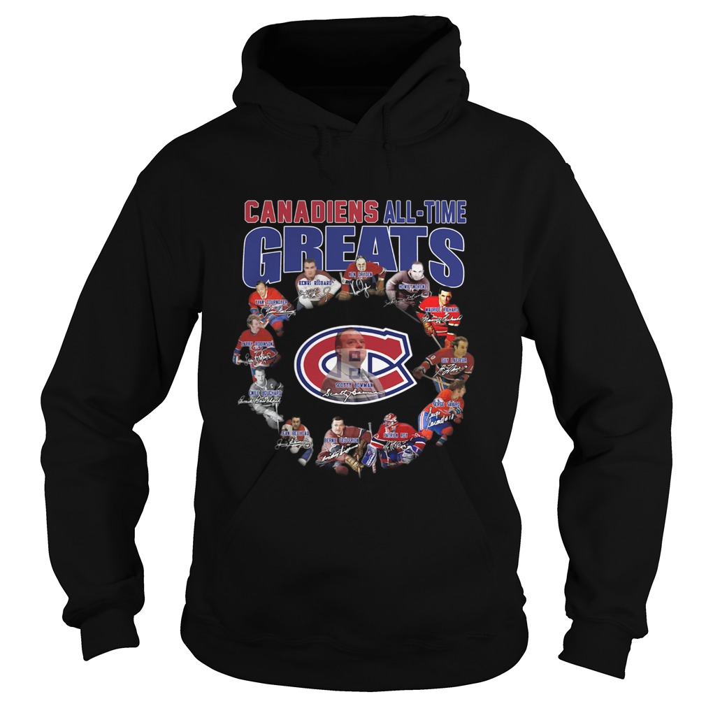 Montreal Canadiens Alltime Greats Players Signatures Hoodie