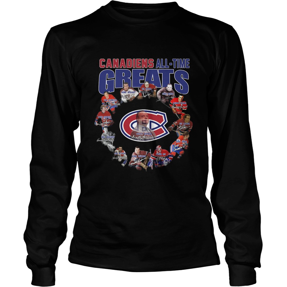 Montreal Canadiens Alltime Greats Players Signatures LongSleeve
