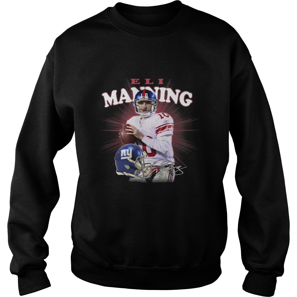 New York Giants Eli Manning Jersey Signatures Sweatshirt