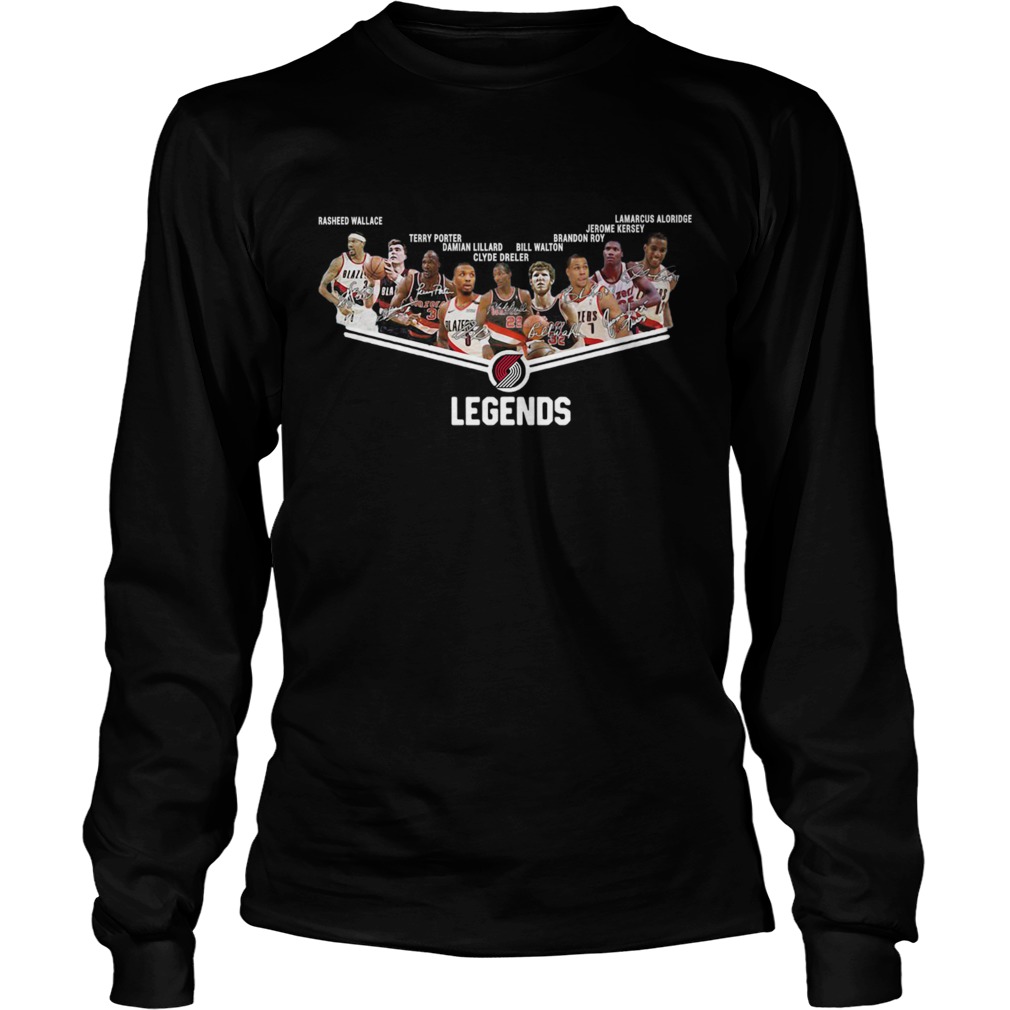 Portland Trail Blazers Legends Players Signatures LongSleeve