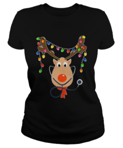 Reindeer Nurse With Stethoscope Christmas  Classic Ladies
