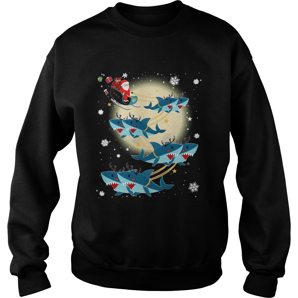 Santa Claus Riding Shark Reindeer Christmas Sweatshirt