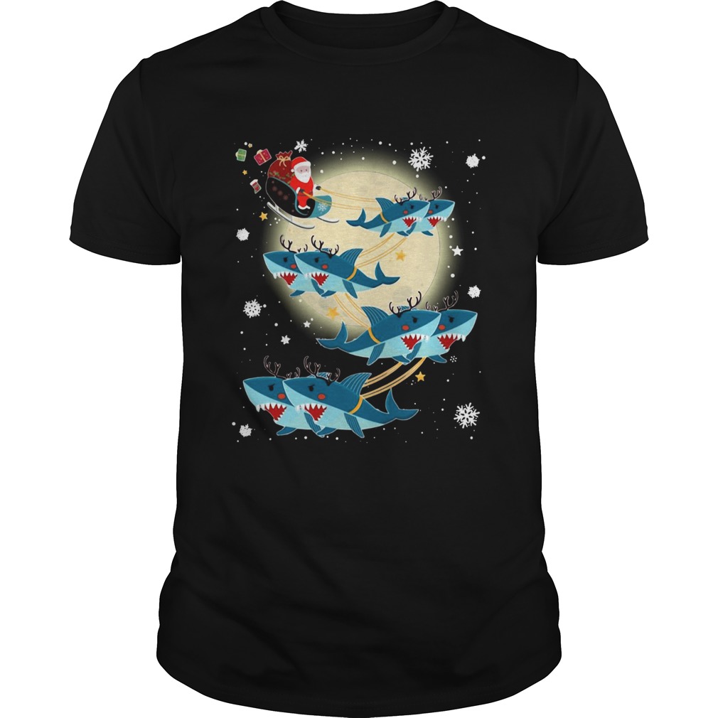 Santa Claus Riding Shark Reindeer Christmas Unisex