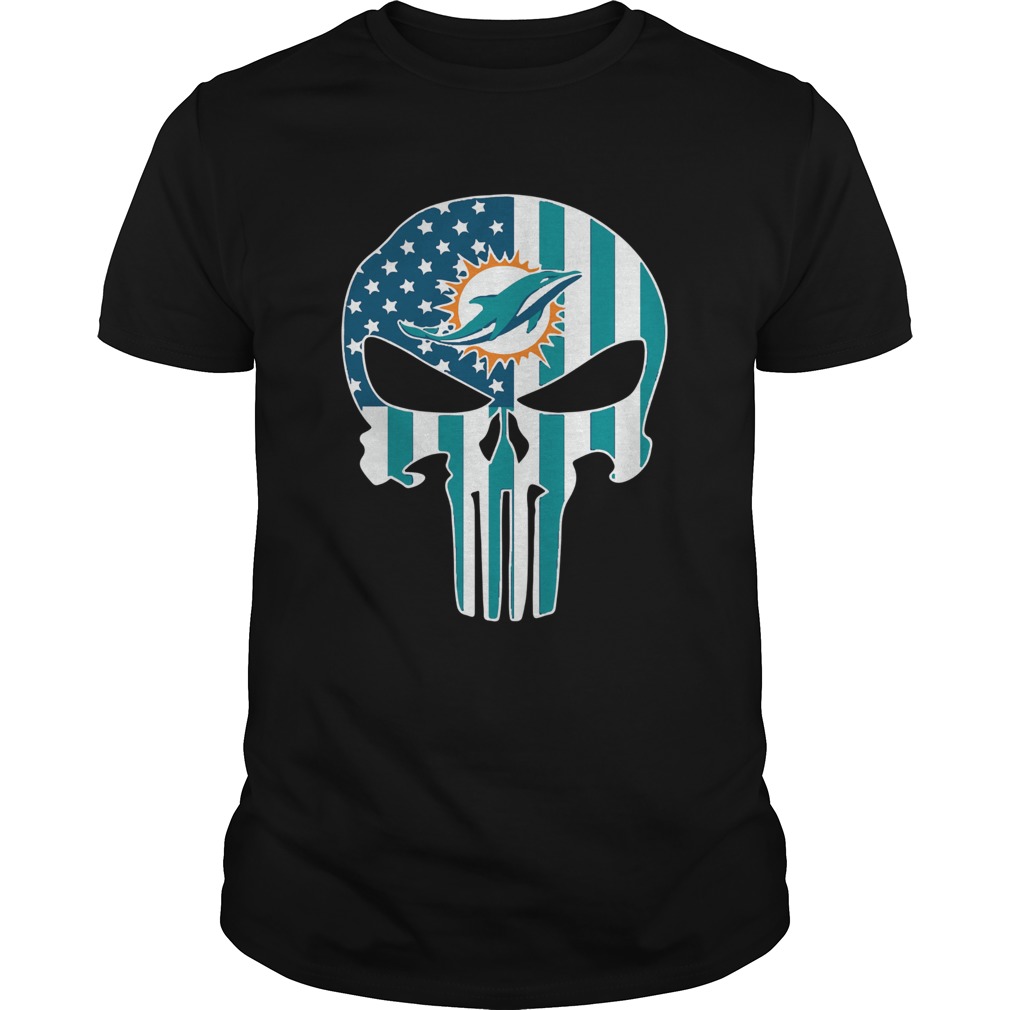 The Punisher Skull American Flag Miami Dolphins shirt