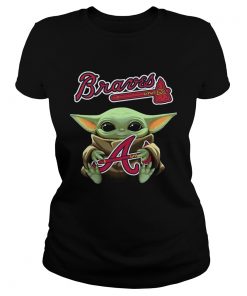 Baby Yoda Hug Atlanta Braves  Classic Ladies