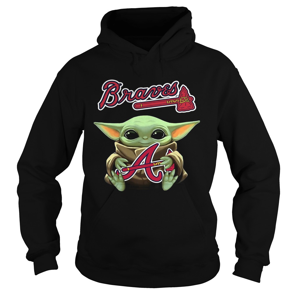 Baby Yoda Hug Atlanta Braves Hoodie