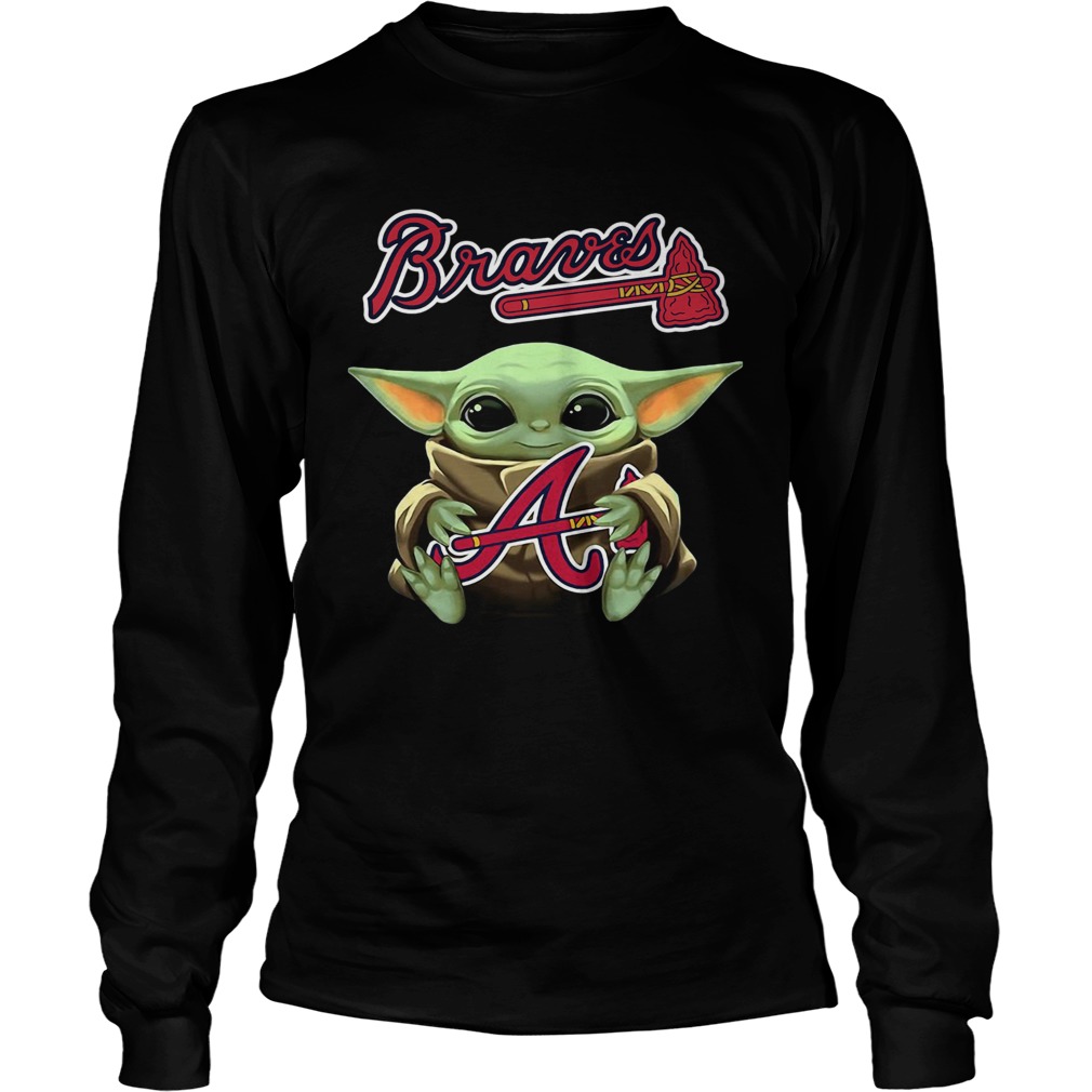 Baby Yoda Hug Atlanta Braves LongSleeve