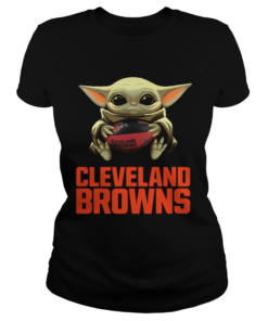 Baby Yoda Hug Cleveland Browns  Classic Ladies