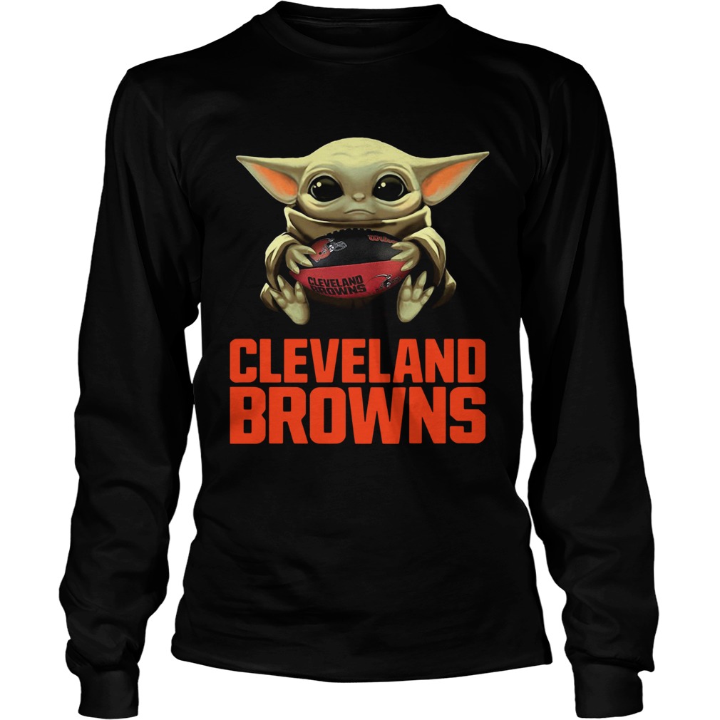 Baby Yoda Hug Cleveland Browns LongSleeve