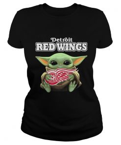Baby Yoda Hug Detroit Red Wings  Classic Ladies