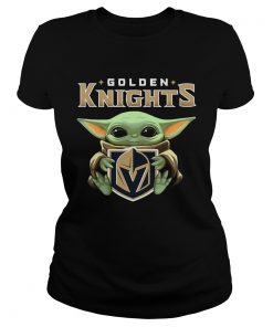 Baby Yoda Hug Golden Knights  Classic Ladies