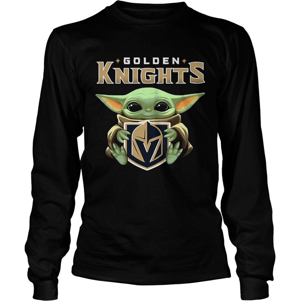 Baby Yoda Hug Golden Knights LongSleeve