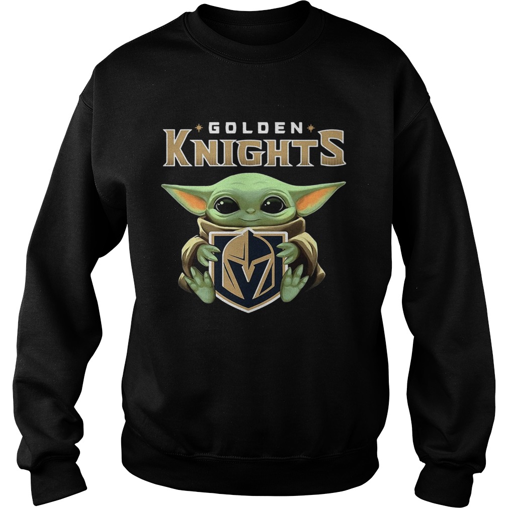 Baby Yoda Hug Golden Knights Sweatshirt