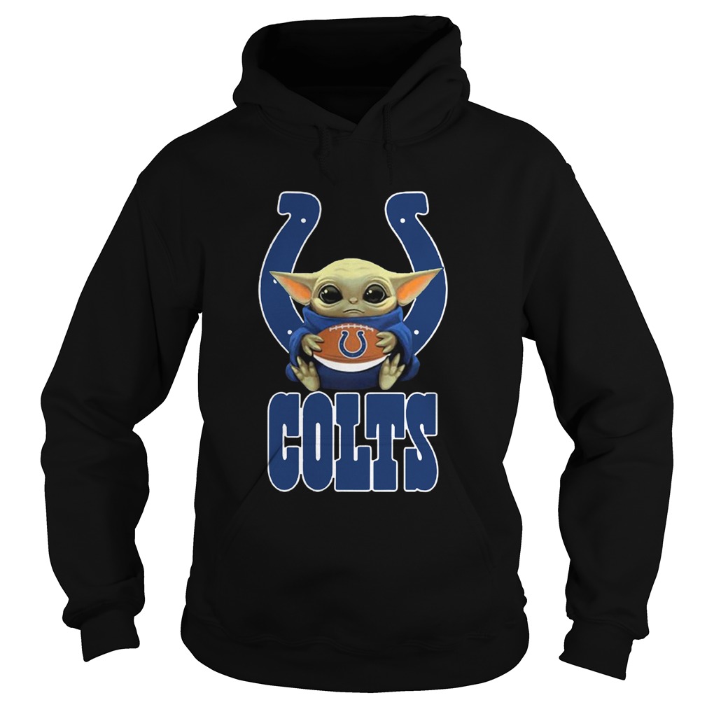 Baby Yoda Hug Indianapolis Colts Ball Logo Hoodie