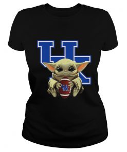 Baby Yoda Hug Kentucky Wildcats  Classic Ladies