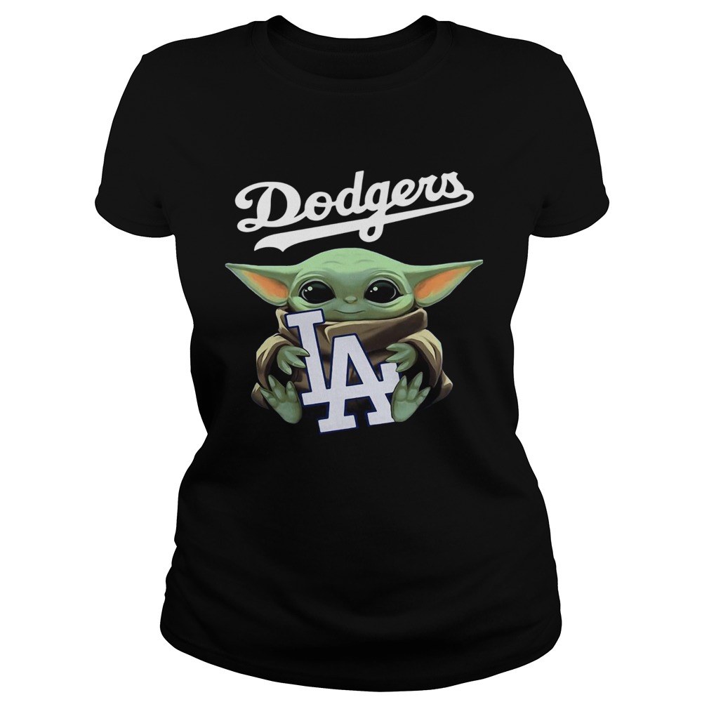 Baby Yoda Hug Los Angeles Dodgers Classic Ladies