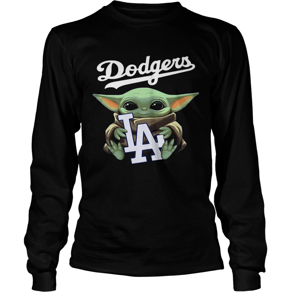 Baby Yoda Hug Los Angeles Dodgers LongSleeve