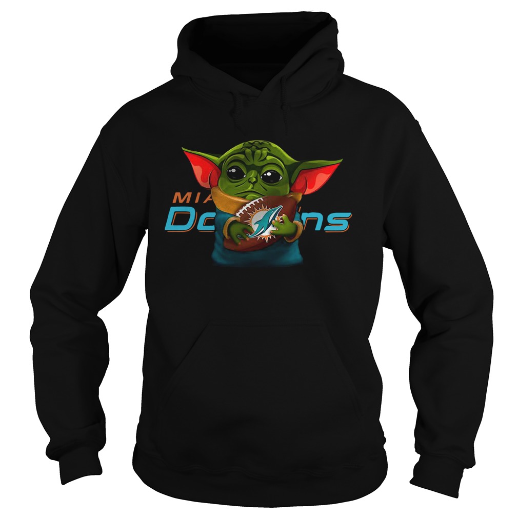 Baby Yoda Hug Miami Dolphins Hoodie