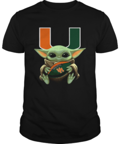 Baby Yoda Hug Miami Hurricanes Football  Unisex