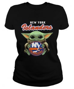 Baby Yoda Hug New York Islanders  Classic Ladies