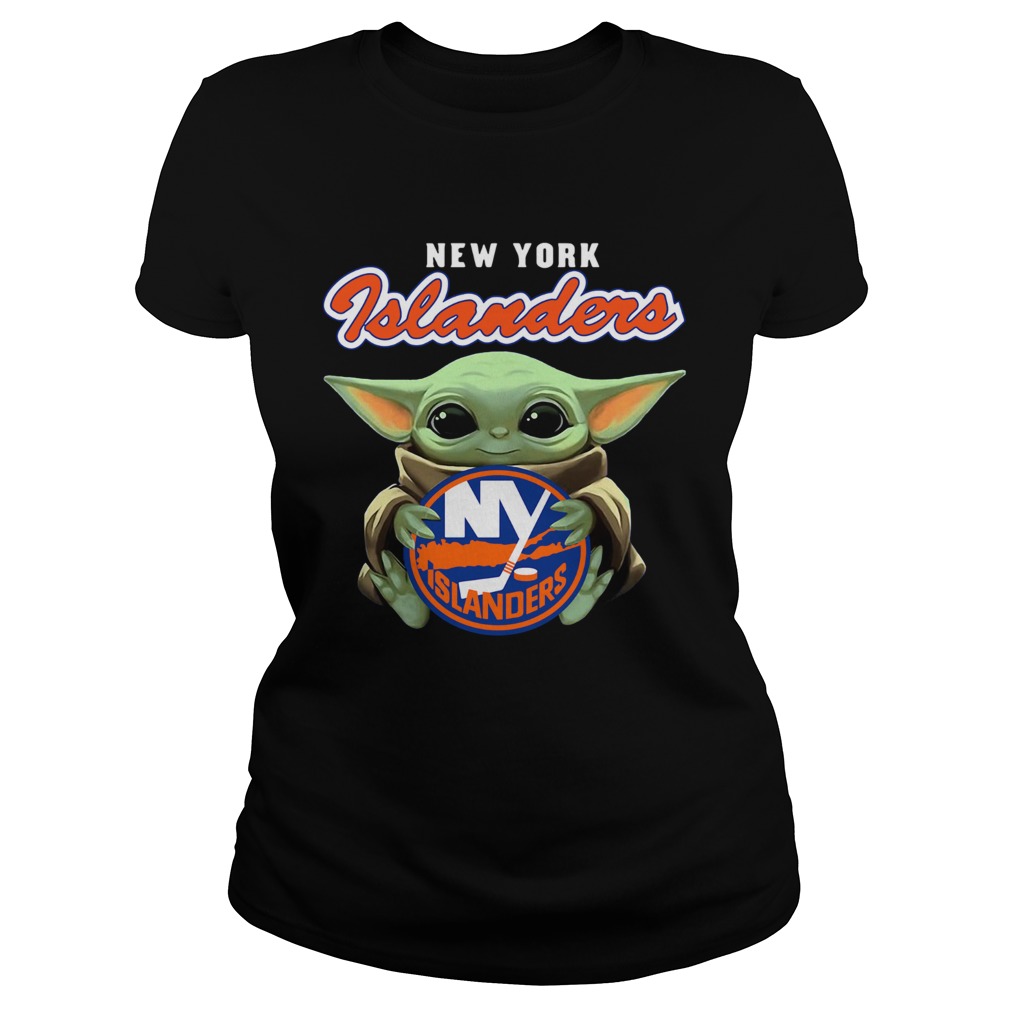 Baby Yoda Hug New York Islanders Classic Ladies