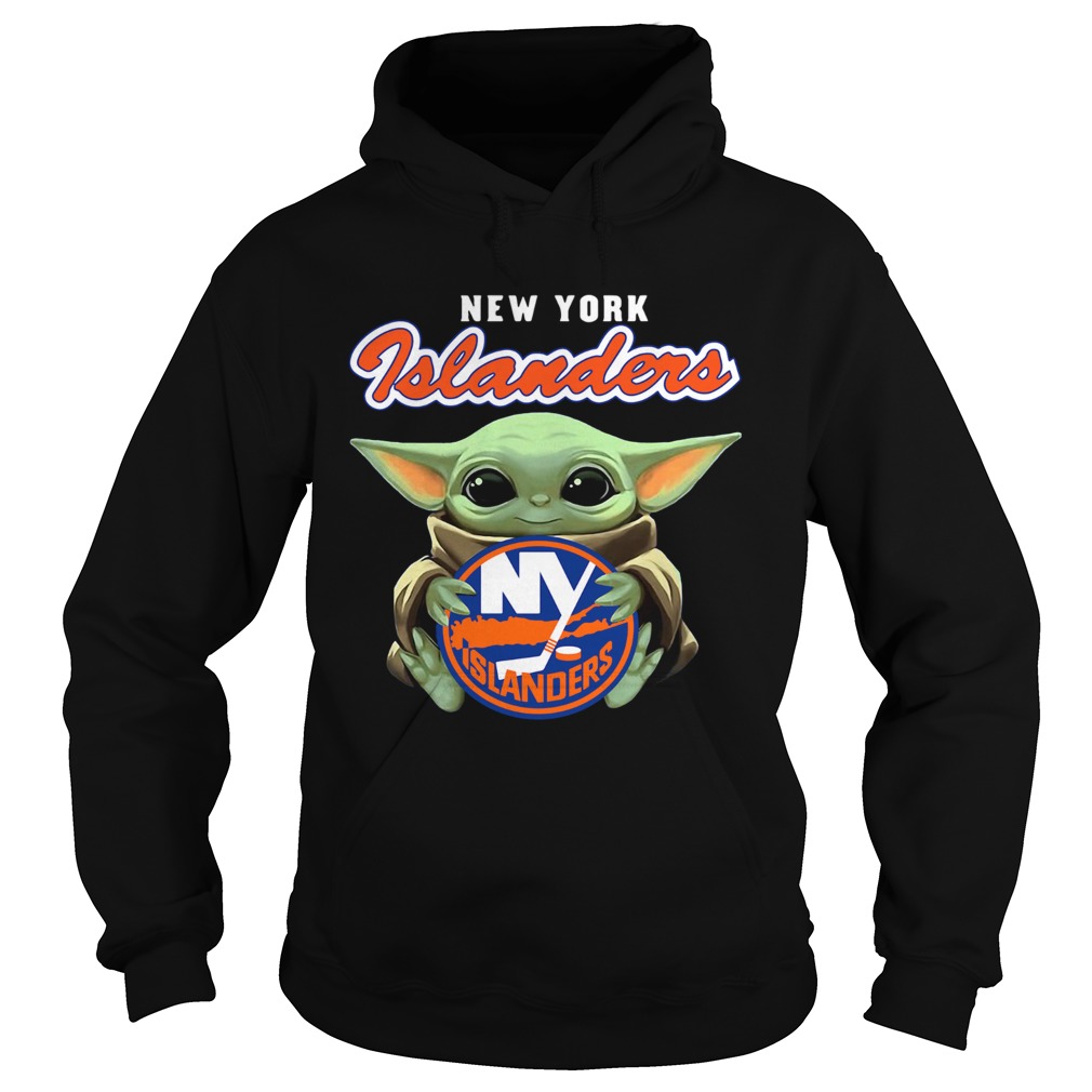 Baby Yoda Hug New York Islanders Hoodie