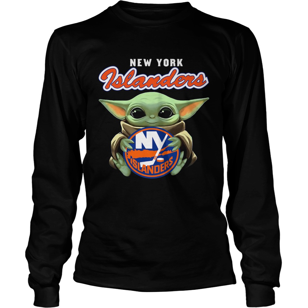 Baby Yoda Hug New York Islanders LongSleeve