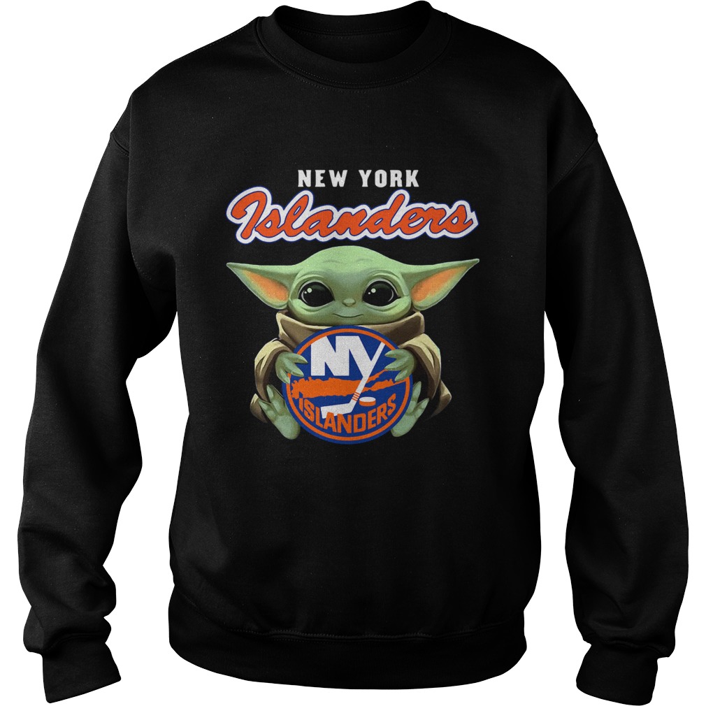Baby Yoda Hug New York Islanders Sweatshirt