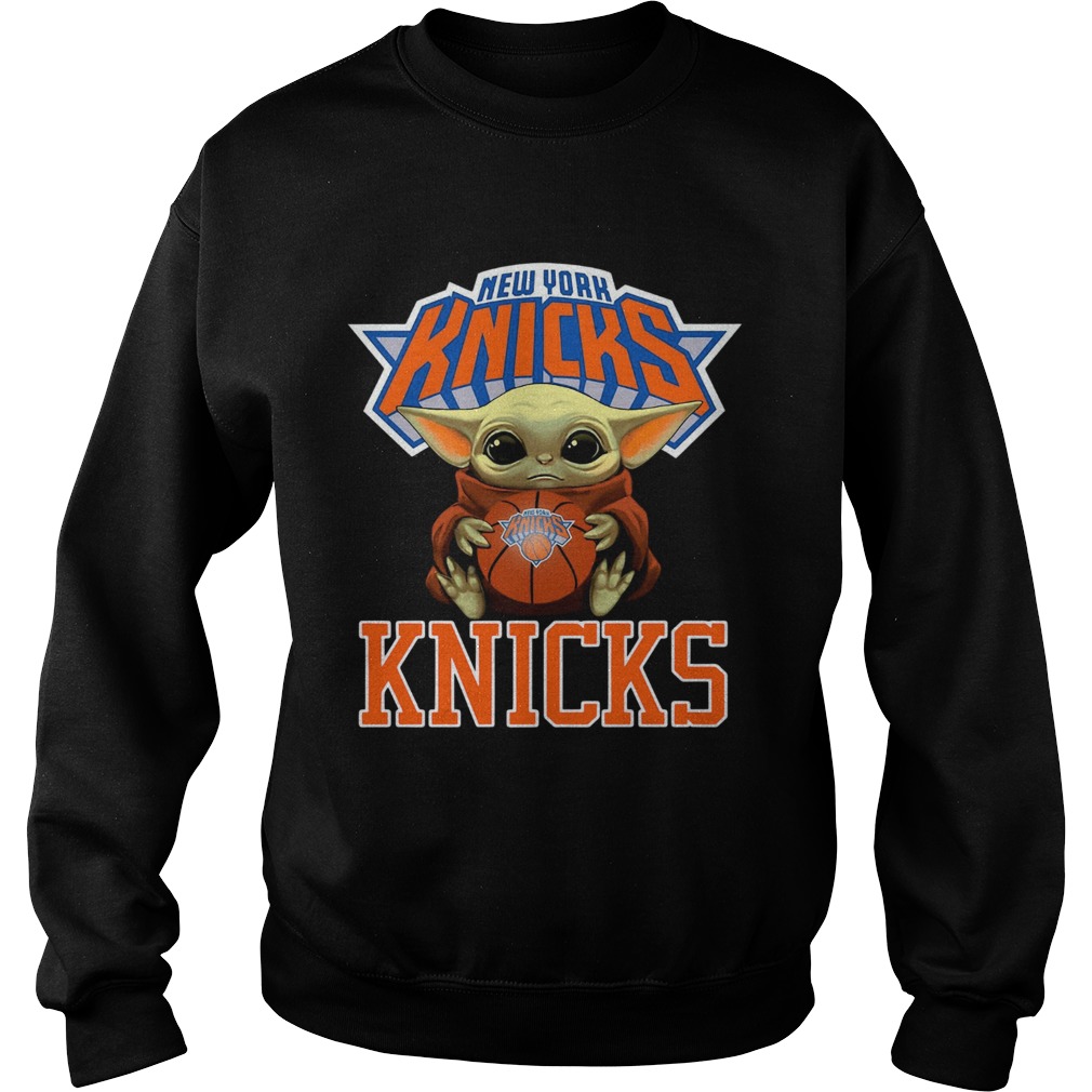 Baby Yoda Hug New York Knicks Sweatshirt