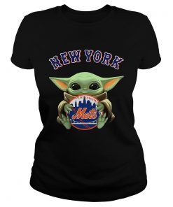 Baby Yoda Hug New York Mets  Classic Ladies